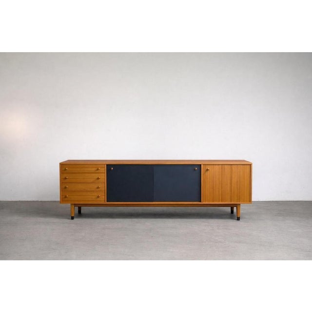 1970s Light Wood Sideboard with Contrasting Black Panels, 1975 For Sale - Image 5 of 6