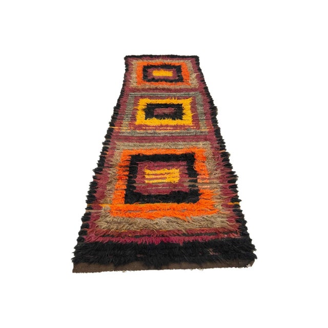 Handwoven vintage decorative Tulu rug from Kars region of Turkey. Approximately 55-65 years old.In very good condition.