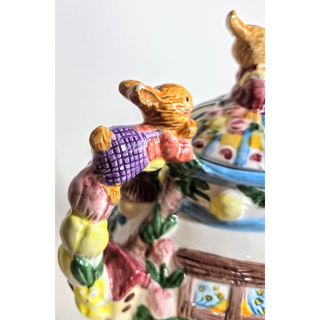 Handpainted Sculpted Easter Teaset- Set of 15 For Sale - Image 10 of 12