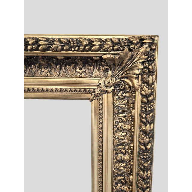 Large French Napoleon III Giltwood Mirror Frame, 1890s For Sale - Image 6 of 6