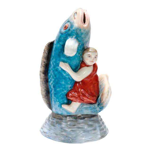 Antique Japanese Okimono Porcelain Figurine of Kintaro For Sale