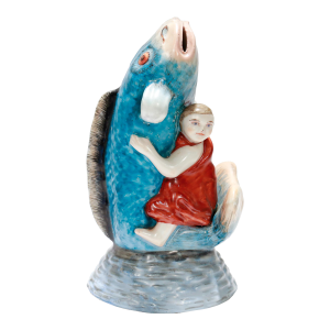 Antique Japanese Okimono Porcelain Figurine of Kintaro