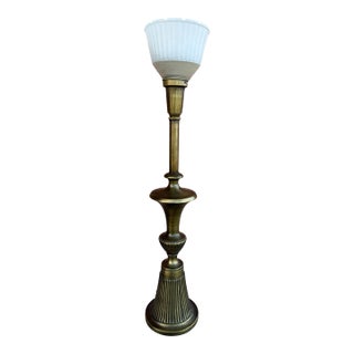 Mid 20th Century Hollywood Regency Art Deco Rembrandt Brass Torchiere Lamp For Sale