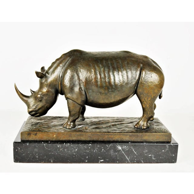 Paul Rudin, Rhinoserus, Patinated Bronze Sculpture, 1970s For Sale - Image 4 of 6
