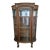 Antique Curved Glass Oak Cabinet For Sale