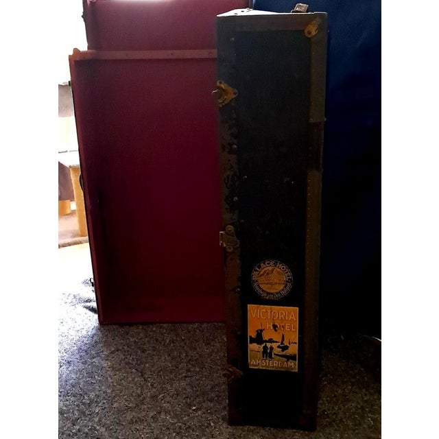 Antique Steamer Trunk Wardrobe, the Netherlands, 1920s For Sale - Image 6 of 18