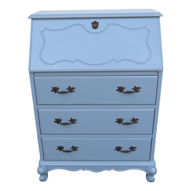 Jasper Cabinet French Painted Gray Secretary Desk 6634 For Sale