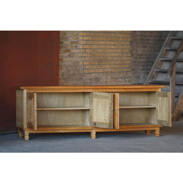 Danish Oak Sideboard with Paneled Doors, 1950s For Sale - Image 14 of 18