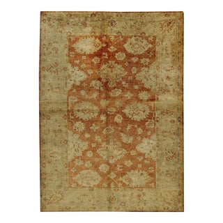 10x14 Rust Gold Oushak Style Allover Hand-Knotted Wool Rug For Sale