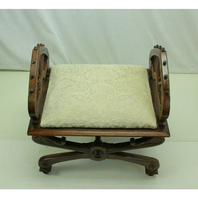 19th Century 19th Century Victorian Rosewood Vanity Bench For Sale - Image 5 of 8