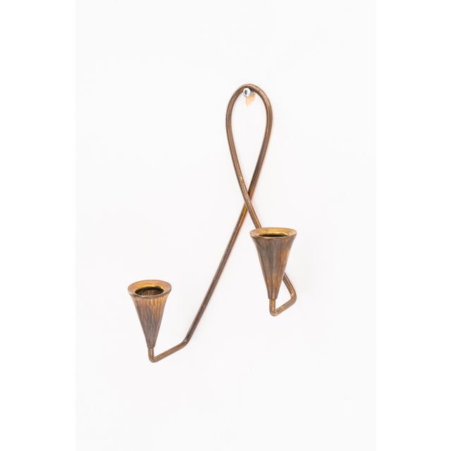 Wall brass candle Holder Vienna around 1950s Original condition