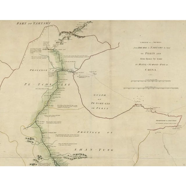 Antique Map of the Journey from Zhe-Hol in Tartary to Beijing and Hang-Tchoo Foo, 1796 For Sale - Image 3 of 6