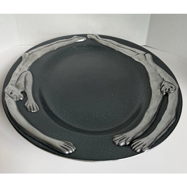 Late 20th Century Modern Carrol Boyes Signed Figural Cast Aluminum and Powder-Coated Oval Platter For Sale - Image 5 of 11
