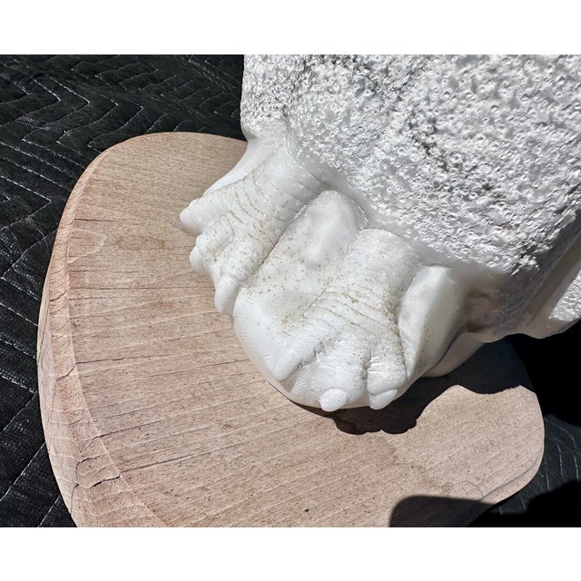 Substantial Hand-Carved Marble Owl Sculpture by Frank McGuire, Taos, New Mexico For Sale - Image 10 of 11