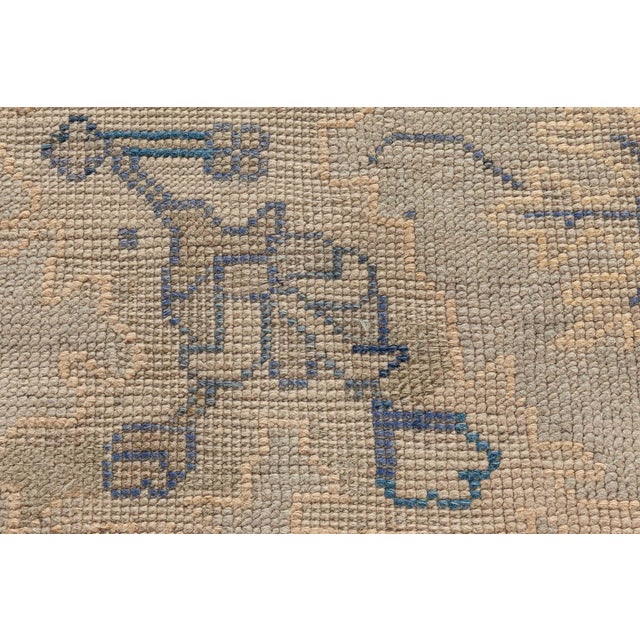This exceptional antique Turkish Oushak rug, measuring 14? x 11?, exemplifies the time-honored artistry of Anatolian...
