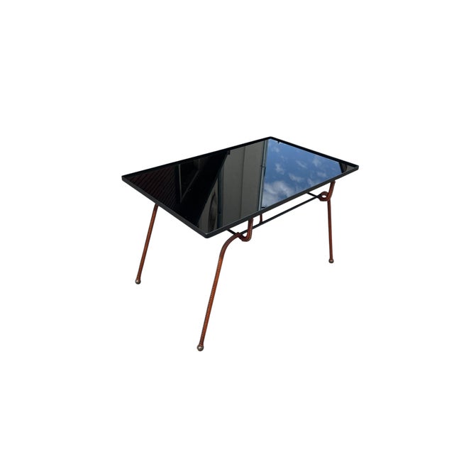 Stitched Leather Cocktail Table by Jacques Adnet, 1950s For Sale - Image 4 of 10