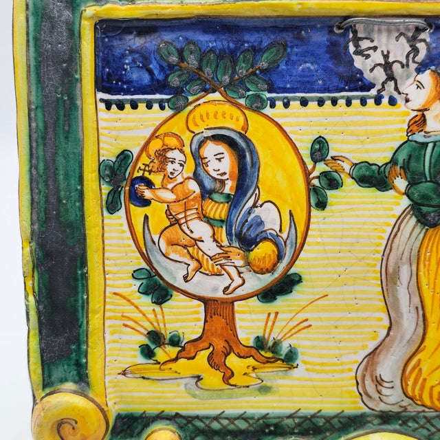 Vintage Italian Maiolica Madonna and Child Plaque by Roberto Lanchi, Rome For Sale In San Francisco - Image 6 of 13