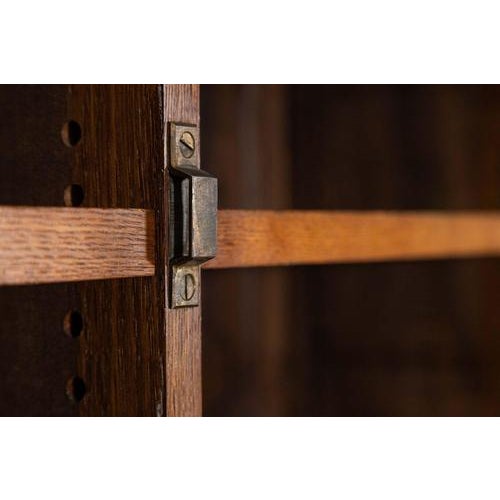 Large Antique English Oak Glazed Bookcase Cabinet, 1880 For Sale - Image 18 of 18