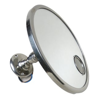Art Deco Wall Mirror in Nickel-Plated from Le Mirophar Brot Déposé, France For Sale