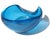 Mid-Century Modern Vintage Murano Sapphire Blue Gold Flecks Control Bubbles Italian Art Glass Tear Water Drop Dish Bowl For Sale - Image 3 of 8