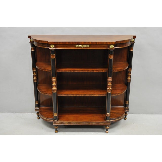 Late 20th Century Maitland Smith French Empire Regency Style Mahogany Console Table Bookcase Curio For Sale - Image 14 of 14