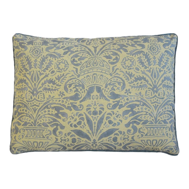 Mariano Fortuny Campanelle Italian Botanical Floral Feather/Down Pillow For Sale
