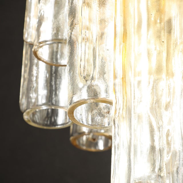 Mid-Century Large Muted Citrine Calza Glass Chandelier Signed Venini For Sale - Image 18 of 18