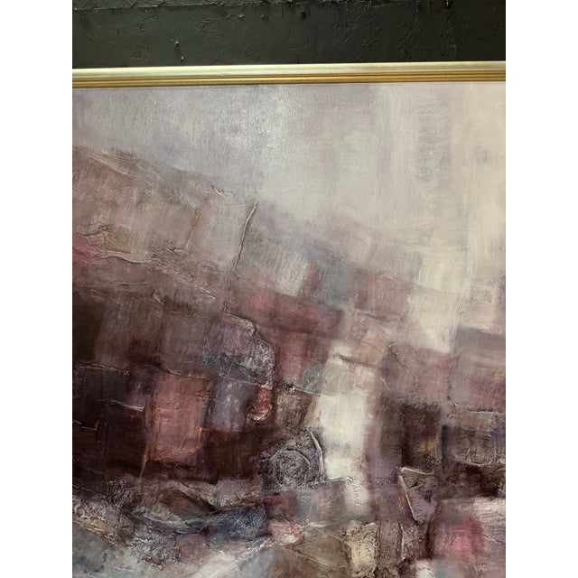 Mid Century Abstract Oil Painting on Canvas Signed by Irvin Wood For Sale - Image 4 of 12