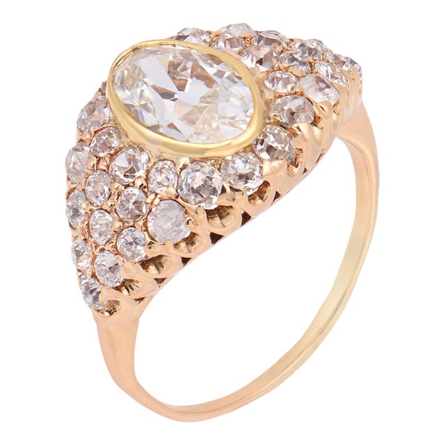 Early 20th Century Victorian Gia 1.21 Carat Old Mine Cut Diamond 14k Yellow Gold Engagement Ring, Size 4.25 For Sale