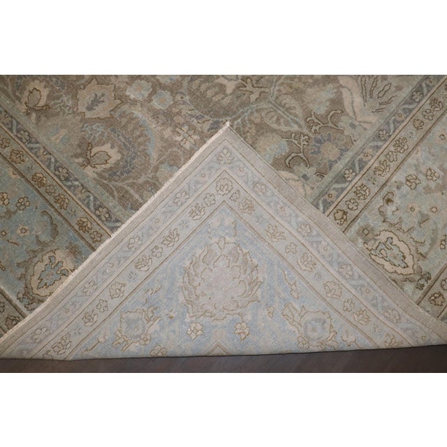 Indian Large Indian Gray Green Antique Rug - 12' x 21'3" For Sale - Image 3 of 16