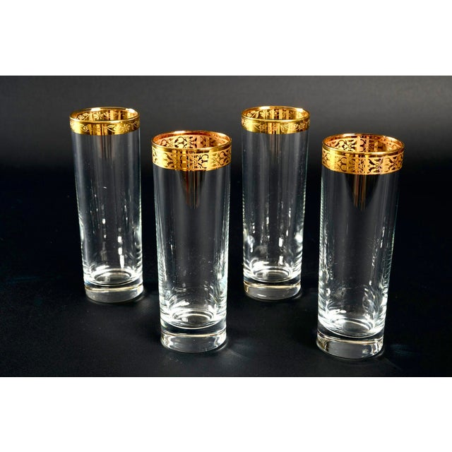 Mid-Century French Gilded Rim Glasses from Saint Louis, 1950s, Set of 16 For Sale - Image 4 of 10