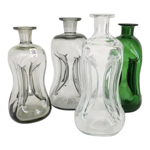 1960s Set of Kluk Kluk Decanters by Jacob E. Bang for Holmegaard, 4 Pieces