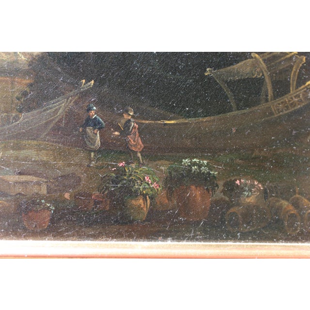 Follower of Claude Lorrain, Merchants on the River Po, 1800s, Oil Painting on Canvas, Framed For Sale - Image 7 of 11