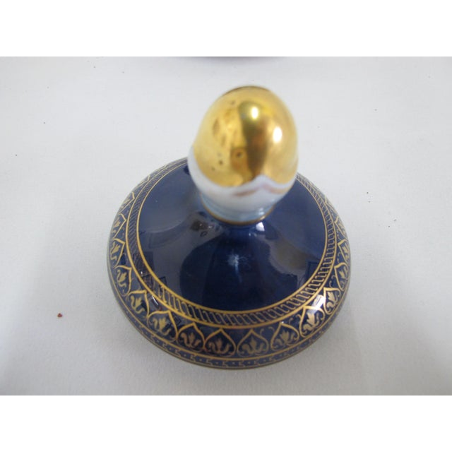 Ceramic 19th Century Art Nouveau Hermann Voigt Karlsbad 19thc Gilt Hand Painted Church Landscape Porcelain Sugar Bowl For Sale - Image 7 of 14