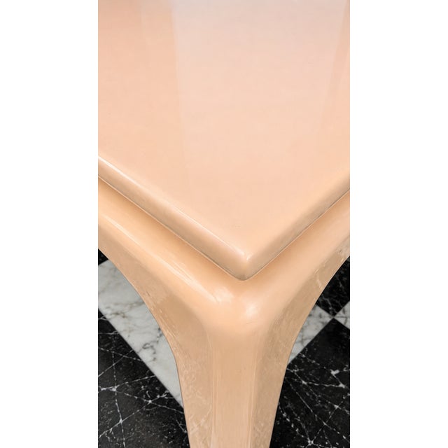 Vintage Peach Lacquer Chinoiserie Side Tables – Pair For Sale - Image 10 of 13