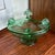 Art Deco Vintage Fostoria Glass Co. Vesper Green Footed Candy Jar & Cover, Also Known as a Covered Compote Bowl. For Sale - Image 3 of 10