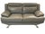 Minimalism Mid 20th Century Sofia Vergara Modern Gray Leather Loveseat 67" For Sale - Image 3 of 3