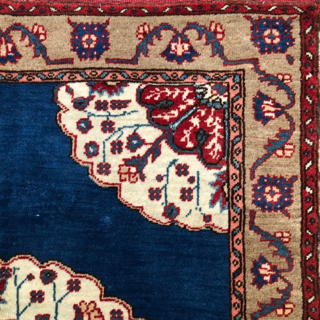 1950s Vintage Turkish Rug | Floral Medallion | 4'1"x5'5" For Sale - Image 5 of 8