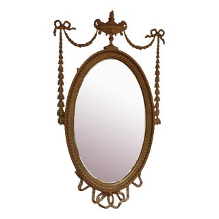 Adams Gilt Oval Mirror For Sale