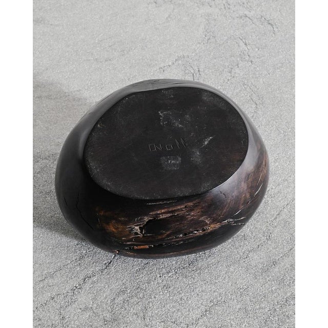1960s Large Mid-Century French Decorative Wooden Ebony Bowl by Odile Noll, 1960s For Sale - Image 5 of 6