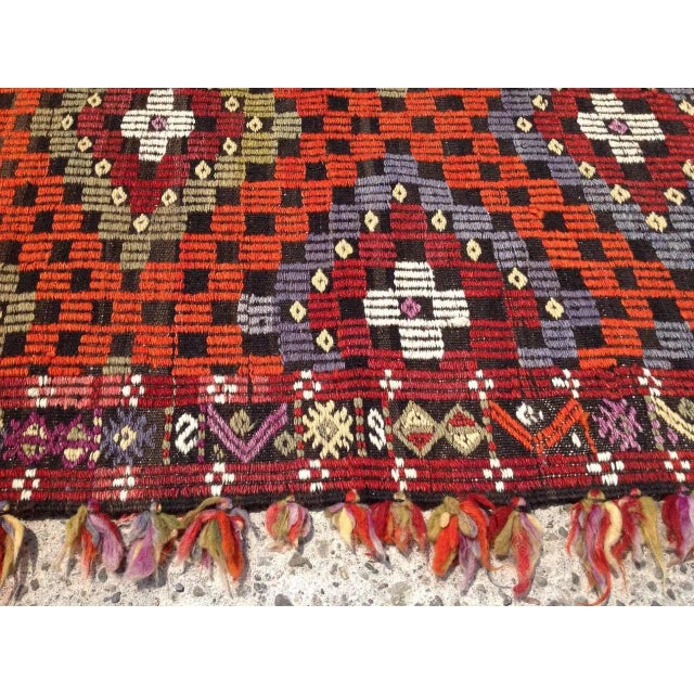 Textile Vintage Handwoven Turkish Kilim Rug - 6' X 9'4", X For Sale - Image 7 of 8