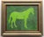 Contemporary Horse Silhouette Minimalsim Folk Art English Traditional Green Original Oil Painting by Cleo Plowden For Sale - Image 3 of 4