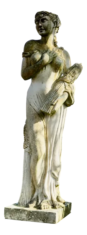 Large Weathered Garden Statue of Autumn of the 4 Seasons, 1890s-1910s