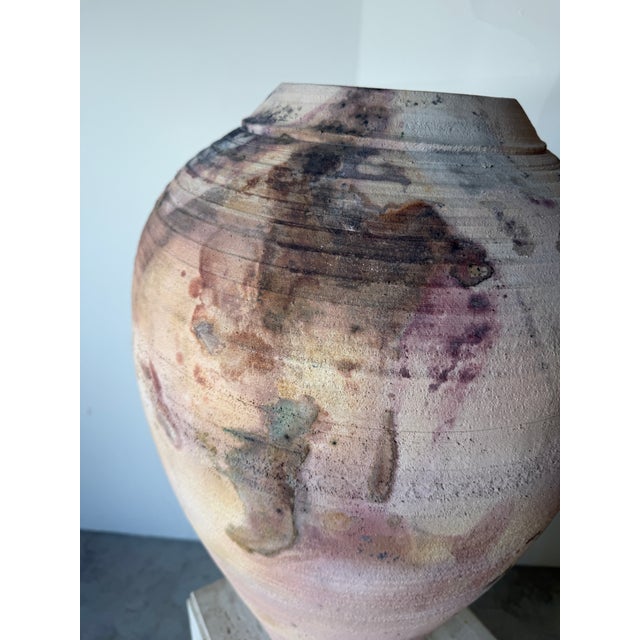 Large - 1980s Anderson Handmade Organic Studio Pottery Floor Vase – Signed For Sale - Image 10 of 12