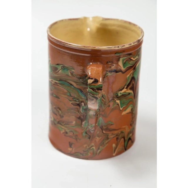 Antique Large Jaspé Pottery Pitcher, Late 19th Century, France For Sale - Image 4 of 9