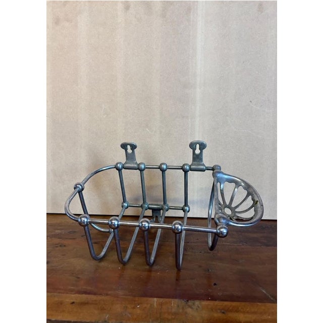 Antique Industrial Wall Mounted Soap Caddy For Sale - Image 4 of 15