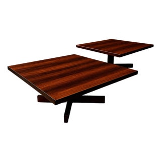 "Chanceler" Side Tables in Rosewood and Metal, Jorge Zalszupin, 1960s For Sale