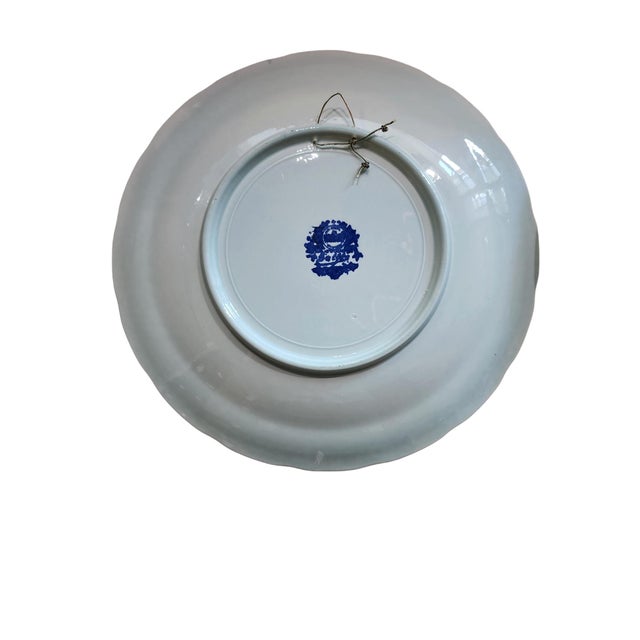 Traditional Vintage Pair of Boch Belgium Delft Large Cabinet Plates For Sale - Image 3 of 6