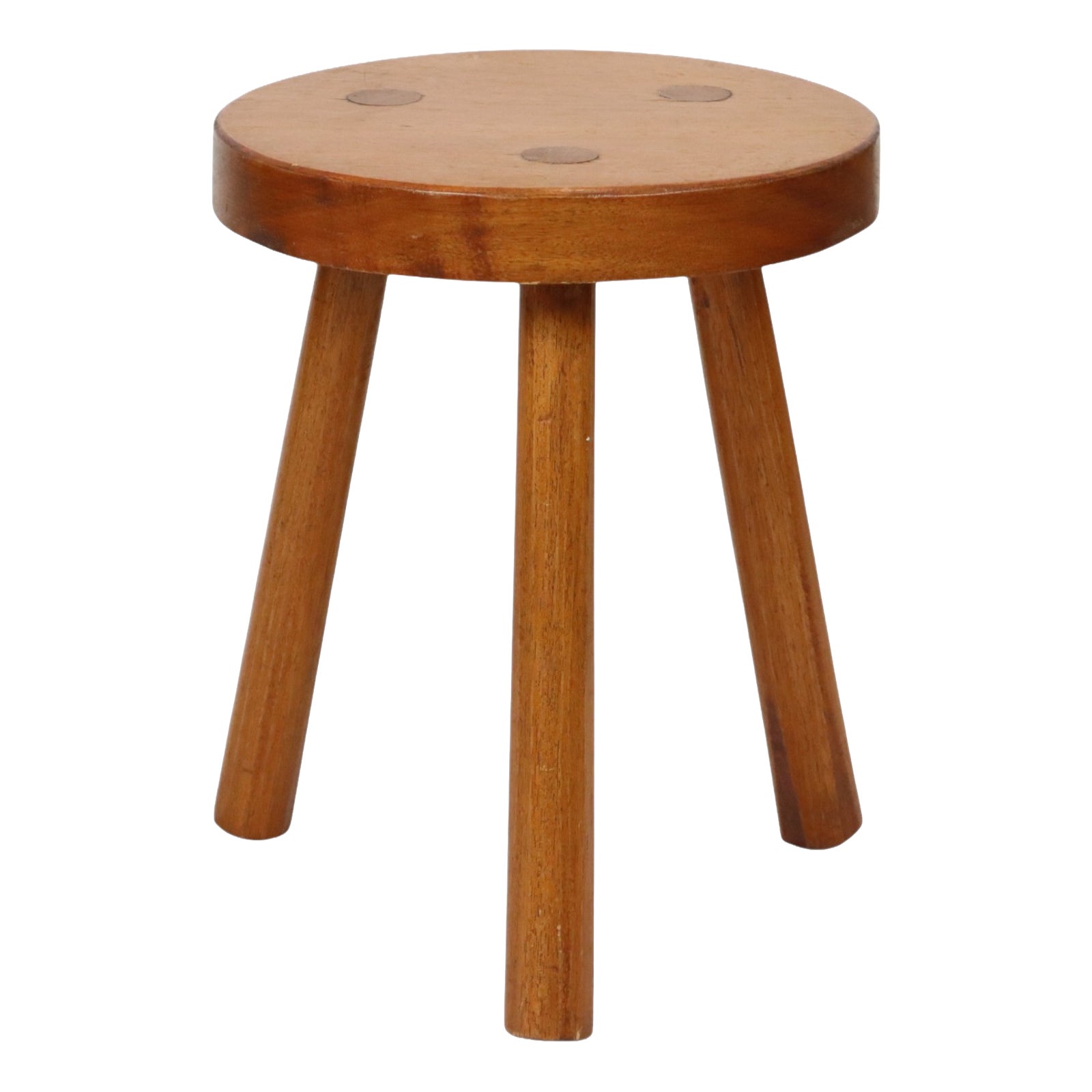Vintage Wooden Three-Legged Stool, Milking Stool, Rustic Style, 1960s ...