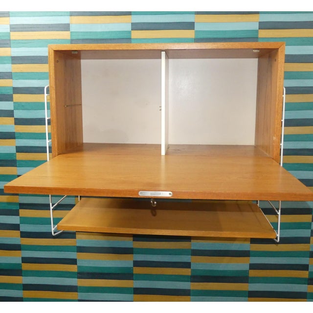 String Shelving Unit with Cabinet and White Ladders by Nisse Strinning, Sweden, 1950s For Sale - Image 4 of 18